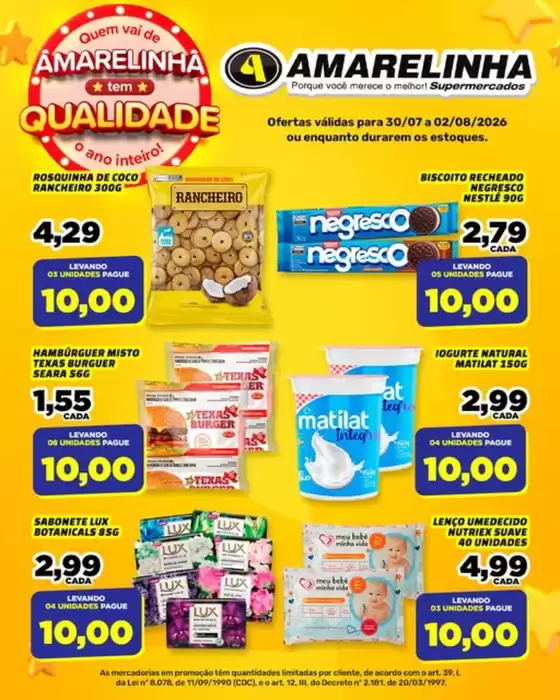 Catálogo Amarelinha Supermercados | Ofertas Da Semana | 2026-07-30T00:00:00.000Z - 2026-08-02T00:00:00.000Z