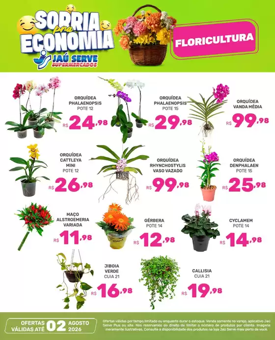 Catálogo Supermercados Jaù Serve | Florista | 2026-07-31T00:00:00.000Z - 2026-08-02T00:00:00.000Z