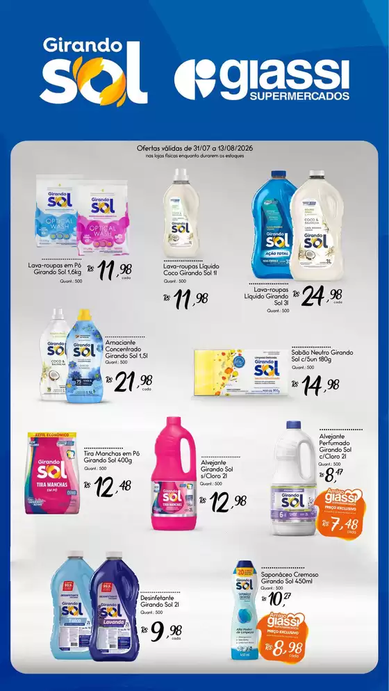 Catálogo Giassi Supermercados | Ampla seleção de ofertas | 2026-07-31T00:00:00.000Z - 2026-08-13T00:00:00.000Z