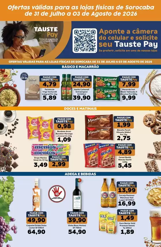 Catálogo Supermercados Tauste | Ofertas Tauste Pay Sorocaba | 2026-07-31T00:00:00.000Z - 2026-08-03T00:00:00.000Z