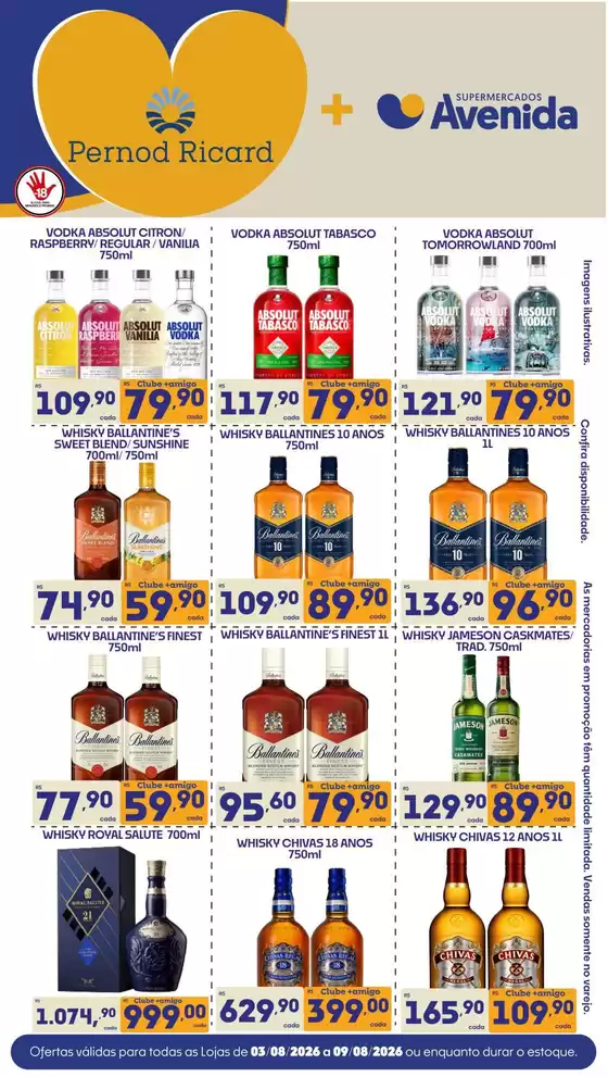 Catálogo Supermercados Avenida | Grandes descontos em produtos selecionados | 2026-08-03T00:00:00.000Z - 2026-08-09T00:00:00.000Z