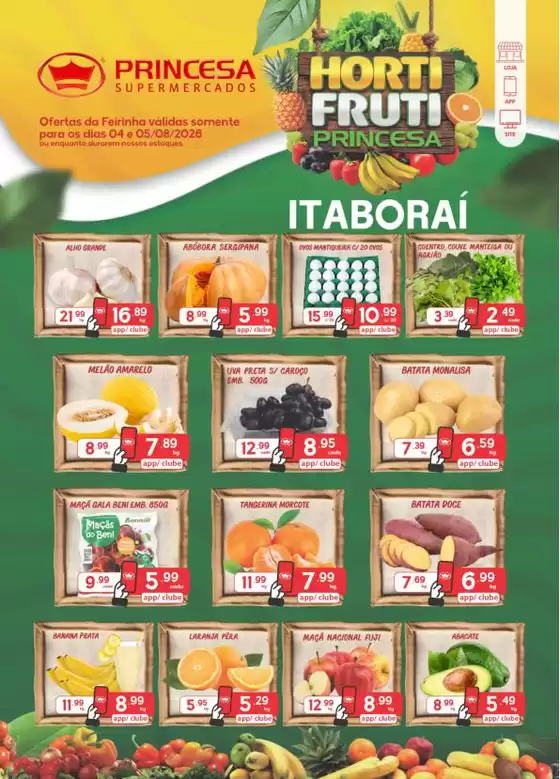 Catálogo Princesa Supermercados | Feirinha Itaborai - 04 e 05/08 | 2026-08-04T00:00:00.000Z - 2026-08-06T00:00:00.000Z