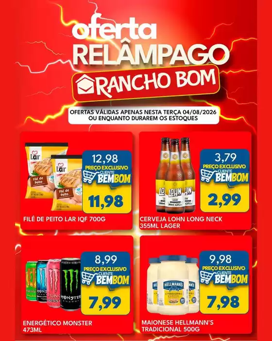 Catálogo Rancho Bom Supermercados | Encarte Rancho Bom Supermercados | 2026-08-04T00:00:00.000Z - 2026-08-04T00:00:00.000Z