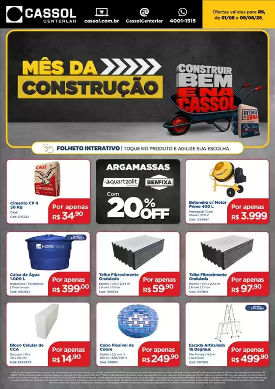 Catálogo Cassol | Melhores ofertas e descontos | 2026-08-01T00:00:00.000Z - 2026-08-09T00:00:00.000Z