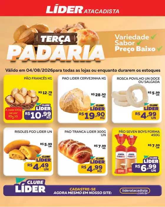 Catálogo Líder Atacadista | Cópia encarte terça da padariaemercercearia | 2026-08-04T00:00:00.000Z - 2026-08-04T00:00:00.000Z