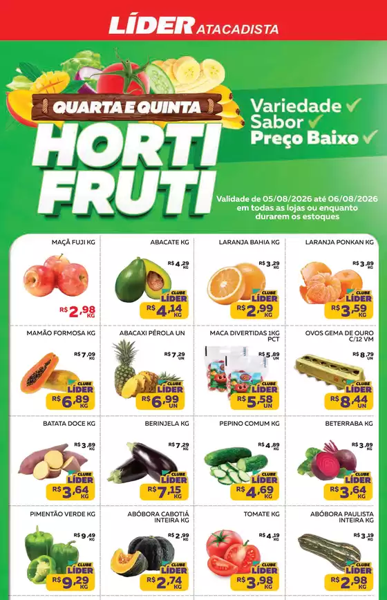 Catálogo Líder Atacadista | Encartequartaequintadohortfruti | 2026-08-05T00:00:00.000Z - 2026-08-06T00:00:00.000Z