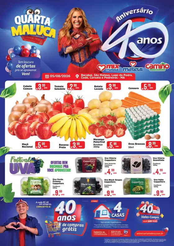 Catálogo Supermercados Mateus | Quarta maluca de Aniversario | 2026-08-04T00:00:00.000Z - 2026-08-05T00:00:00.000Z