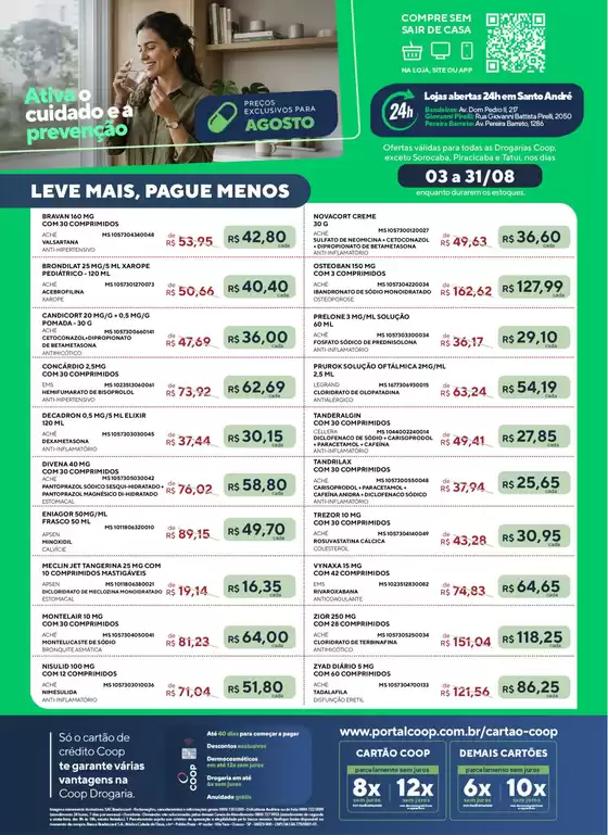 Catálogo Coop | Coop Medicamentos Com Receita 03 a 30.08 ABCDMR E SJC | 2026-08-03T00:00:00.000Z - 2026-08-31T00:00:00.000Z
