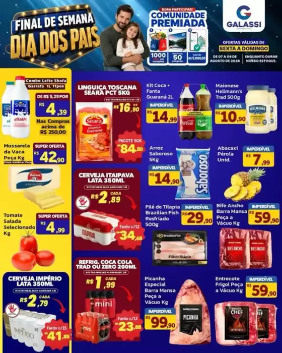 Catálogo Supermercados Galassi | FINAL DE SEMANA DO DIA DOS PAIS É NO GALASSI! | 2026-08-07T00:00:00.000Z - 2026-08-09T00:00:00.000Z