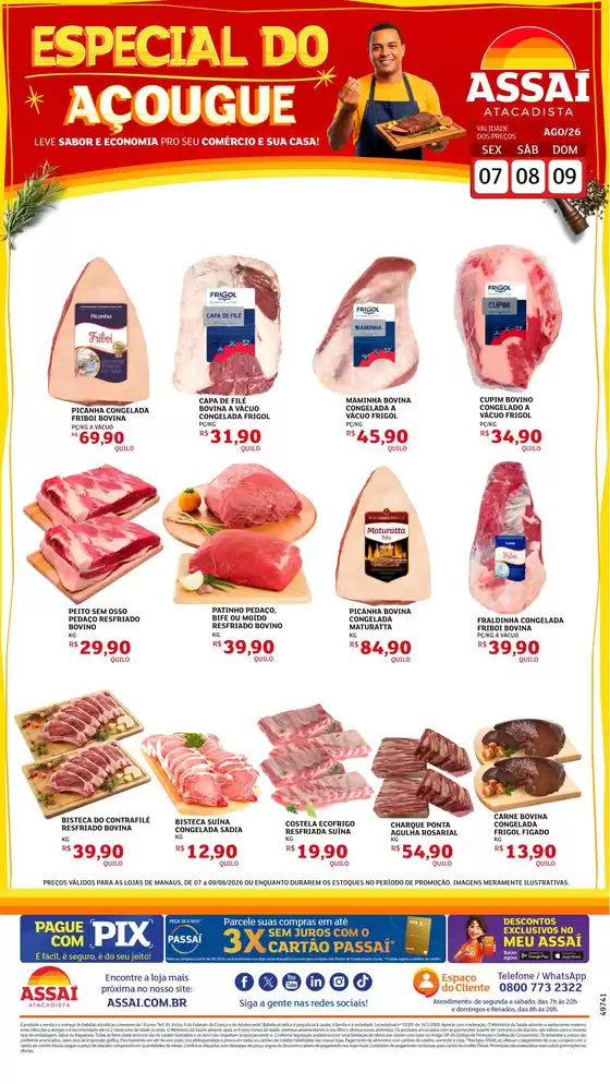 Catálogo Assaí Atacadista | Encarte Assaí Atacadista 49741-74 | 2026-08-07T00:00:00.000Z - 2026-08-09T00:00:00.000Z