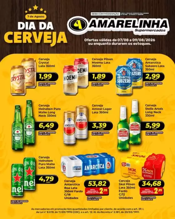 Catálogo Amarelinha Supermercados | Dia da Cerveja | 2026-08-07T00:00:00.000Z - 2026-08-09T00:00:00.000Z
