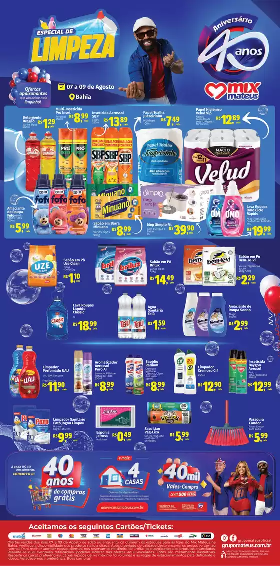 Catálogo Supermercados Mateus | Especial Limpeza Aniversario | 2026-08-06T00:00:00.000Z - 2026-08-09T00:00:00.000Z