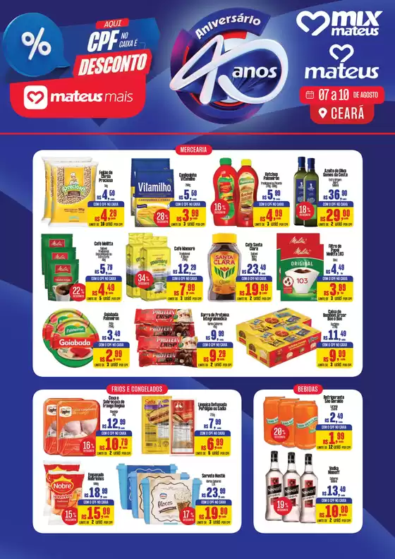 Catálogo Supermercados Mateus | App Mateus Mais Aniversario | 2026-08-07T00:00:00.000Z - 2026-08-10T00:00:00.000Z