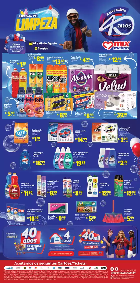 Catálogo Supermercados Mateus em Monte Alegre de Sergipe | Especial Limpeza Aniversario | 2026-08-07T00:00:00.000Z - 2026-08-09T00:00:00.000Z