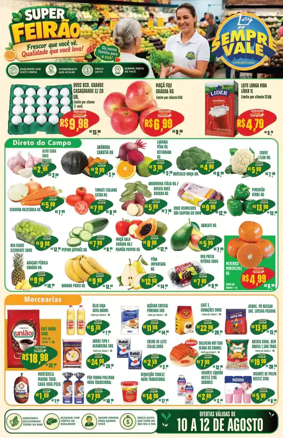 Catálogo Sempre Vale Supermercados | Ofertas especiais atraentes para todos | 2026-08-10T00:00:00.000Z - 2026-08-12T00:00:00.000Z