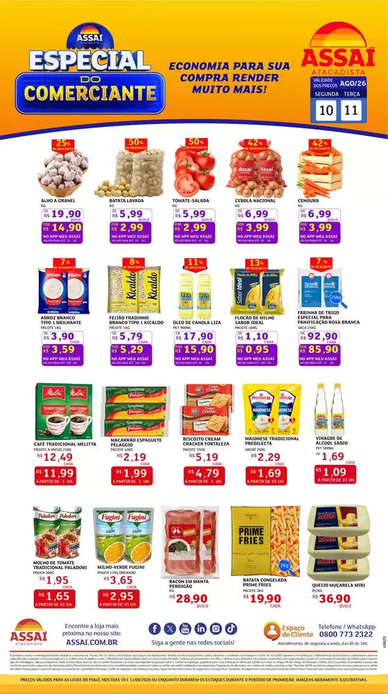Catálogo Assaí Atacadista | Encarte Assaí Atacadista 49620-102 | 2026-08-10T00:00:00.000Z - 2026-08-11T00:00:00.000Z