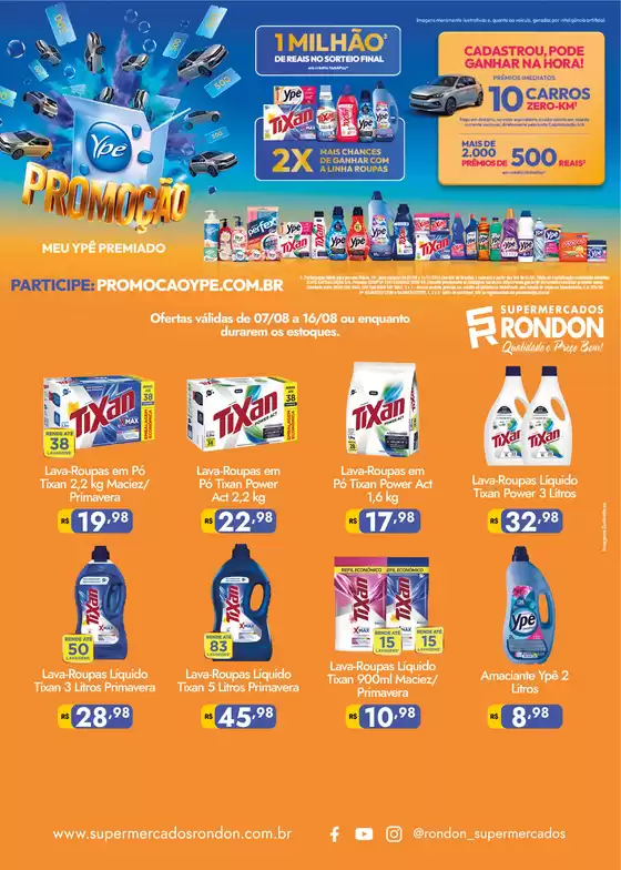 Catálogo Supermercados Rondon | Ótima oferta para caçadores de pechinchas | 2026-08-07T00:00:00.000Z - 2026-08-16T00:00:00.000Z