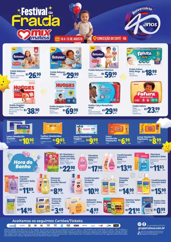 Catálogo Supermercados Mateus | Festival das Fraldas de Aniversario | 2026-08-09T00:00:00.000Z - 2026-08-13T00:00:00.000Z