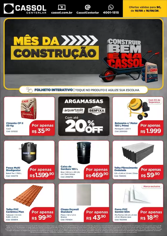 Catálogo Cassol | Encarte Cassol | 2026-08-10T00:00:00.000Z - 2026-08-16T00:00:00.000Z