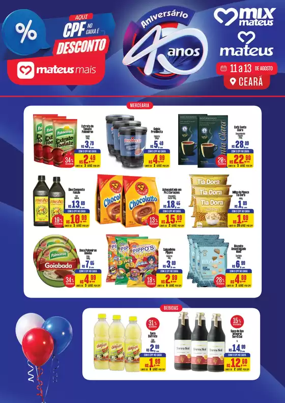 Catálogo Supermercados Mateus | App Mateus Mais de Aniversario | 2026-08-11T00:00:00.000Z - 2026-08-13T00:00:00.000Z