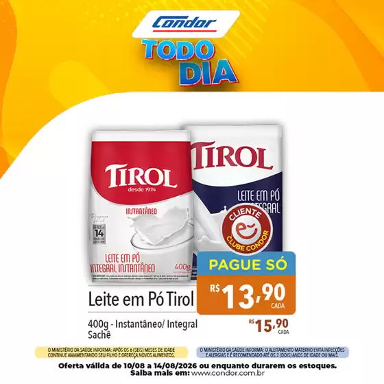 Catálogo Supermercados Condor | Melhores ofertas para compradores econômicos | 2026-08-10T00:00:00.000Z - 2026-08-14T00:00:00.000Z