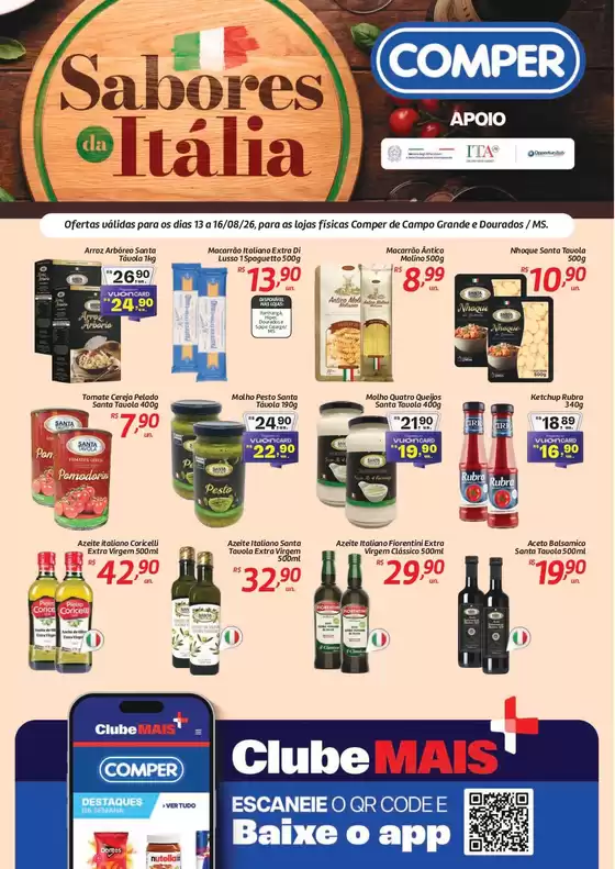 Catálogo Comper | Sabores da Itália | 2026-08-13T00:00:00.000Z - 2026-08-16T00:00:00.000Z