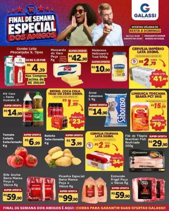 Catálogo Supermercados Galassi | FINAL DE SEMANA ESPECIAL DOS AMIGOS É NO GALASSI! | 2026-08-14T00:00:00.000Z - 2026-08-16T00:00:00.000Z