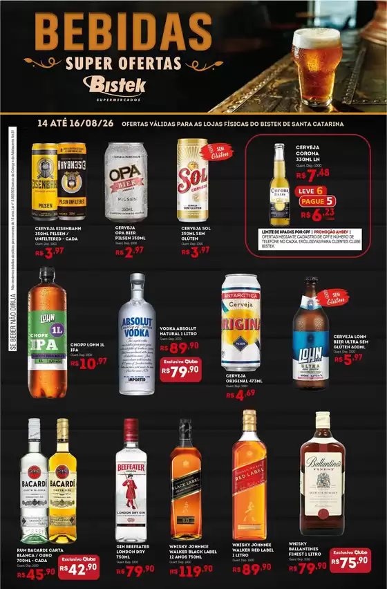 Catálogo Bistek Supermercados | Ofertas especiais atraentes para todos | 2026-08-14T00:00:00.000Z - 2026-08-16T00:00:00.000Z