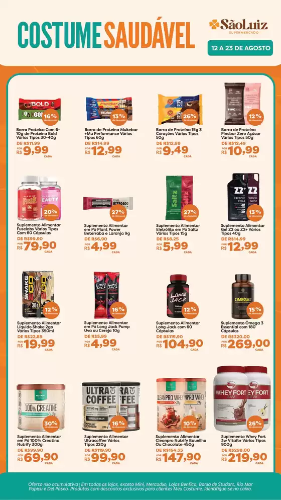 Catálogo Mercadinhos São Luiz | Costume Saudável | 2026-08-12T00:00:00.000Z - 2026-08-23T00:00:00.000Z