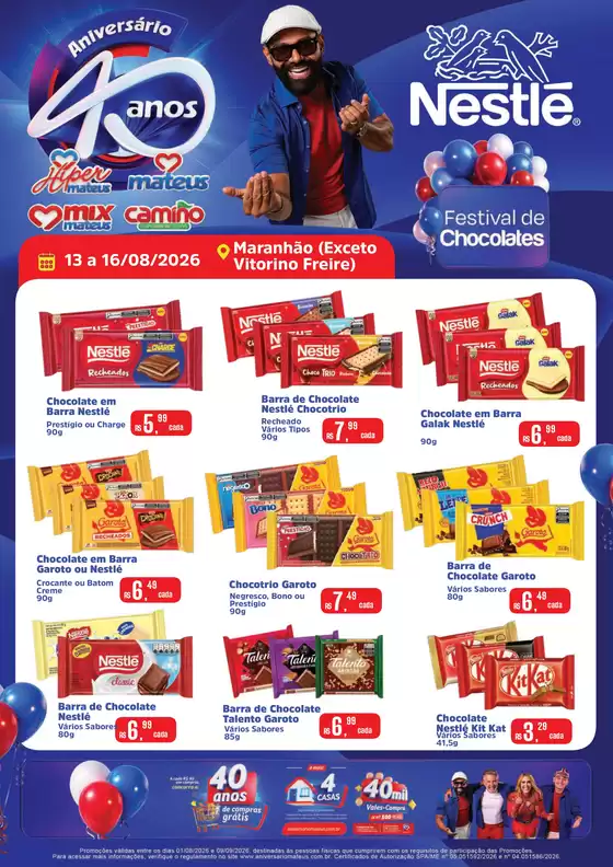 Catálogo Supermercados Mateus | Festival de Chocolate de Aniversario | 2026-08-13T00:00:00.000Z - 2026-08-16T00:00:00.000Z