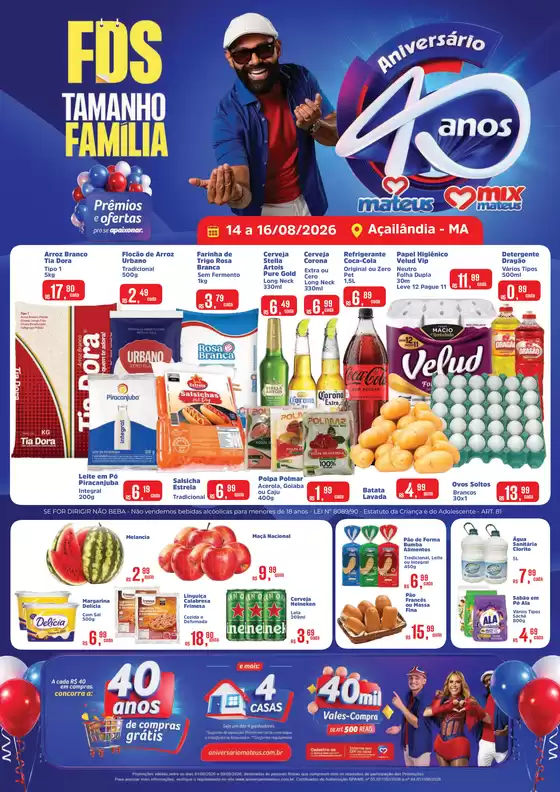 Catálogo Supermercados Mateus em Guarulhos | Fds Tamanho Familia de Aniversario | 2026-08-13T00:00:00.000Z - 2026-08-16T00:00:00.000Z