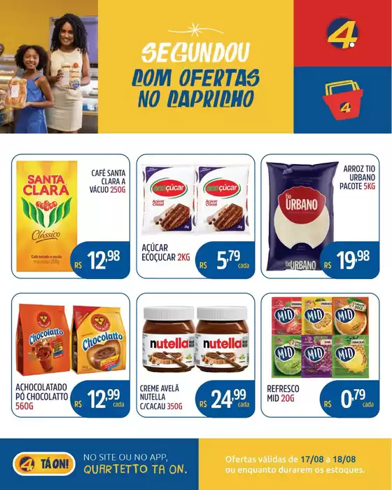 Catálogo Quartetto Supermercados | Encarte Quartetto Supermercados | 2026-08-17T00:00:00.000Z - 2026-08-18T00:00:00.000Z