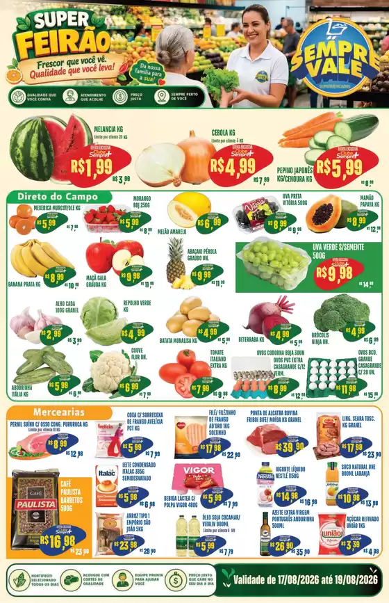 Catálogo Sempre Vale Supermercados | Nossas melhores pechinchas | 2026-08-17T00:00:00.000Z - 2026-08-19T00:00:00.000Z