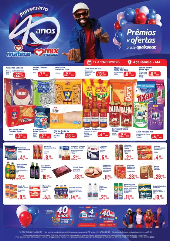 Catálogo Supermercados Mateus | Aniversario | 2026-08-16T00:00:00.000Z - 2026-08-19T00:00:00.000Z