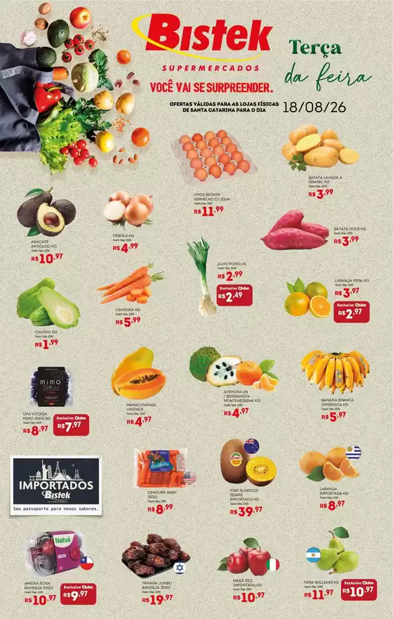 Catálogo Bistek Supermercados em São João do Sul | Encarte Bistek Supermercados | 2026-08-18T00:00:00.000Z - 2026-08-18T00:00:00.000Z