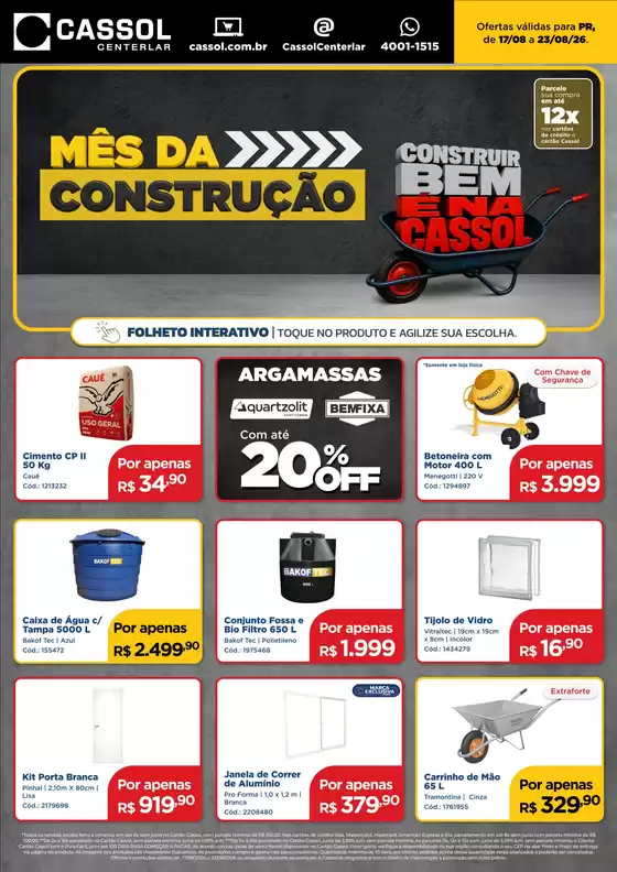Catálogo Cassol | Melhores ofertas para todos os caçadores de pechinchas | 2026-08-17T00:00:00.000Z - 2026-08-23T00:00:00.000Z
