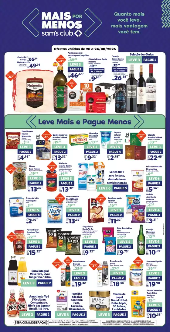 Catálogo Sam's Club | OFERTAS MAIS POR MENOS | 2026-08-20T00:00:00.000Z - 2026-08-24T00:00:00.000Z