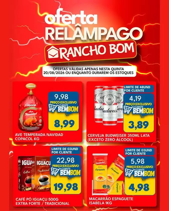 Catálogo Rancho Bom Supermercados | Encarte Rancho Bom Supermercados | 2026-08-20T00:00:00.000Z - 2026-08-20T00:00:00.000Z