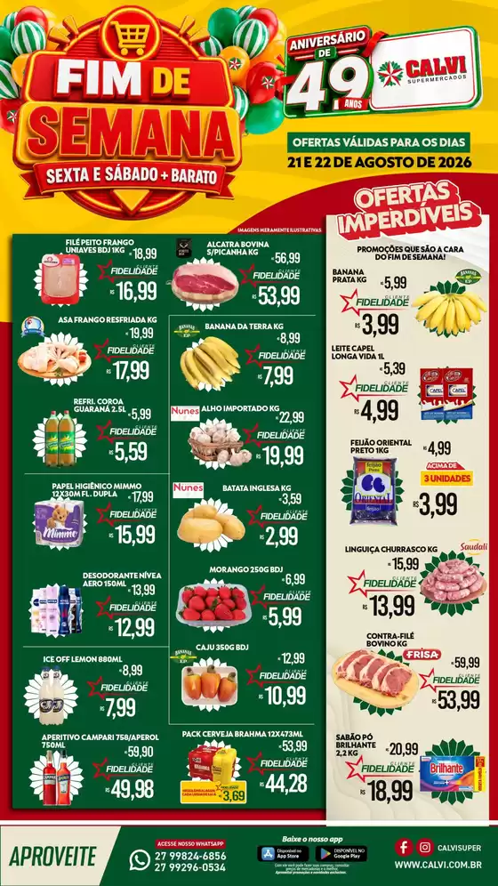 Catálogo Calvi Supermercados | Fim De Semana | 2026-08-21T00:00:00.000Z - 2026-08-22T00:00:00.000Z