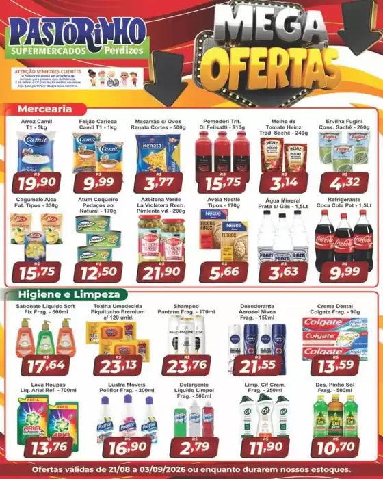 Catálogo Supermercado Pastorinho | Melhores ofertas para compradores econômicos | 2026-08-21T00:00:00.000Z - 2026-09-03T00:00:00.000Z