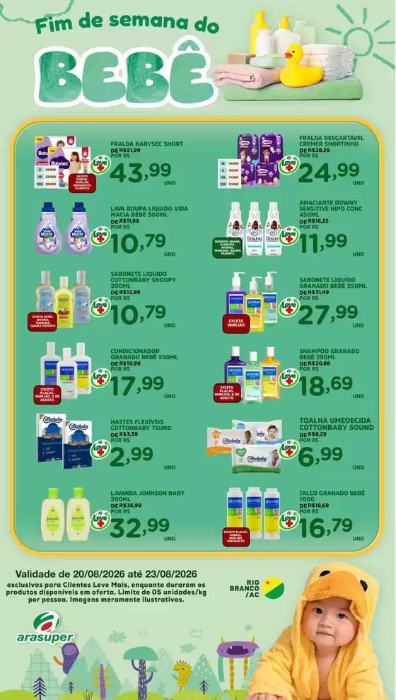 Catálogo Araújo Supermercados | FINAL DE SEMANA DO BEBÊ | 2026-08-20T00:00:00.000Z - 2026-08-23T00:00:00.000Z