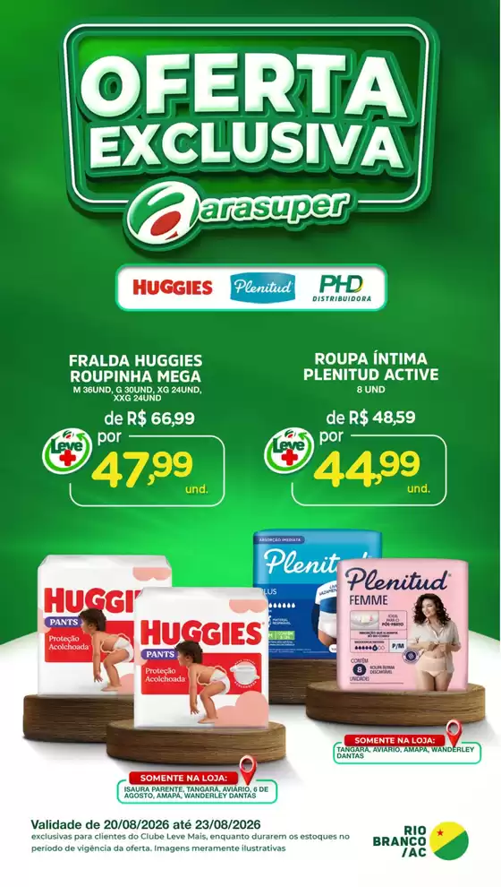 Catálogo Araújo Supermercados | OFERTA HUGGIES E PLENITUD | 2026-08-20T00:00:00.000Z - 2026-08-23T00:00:00.000Z