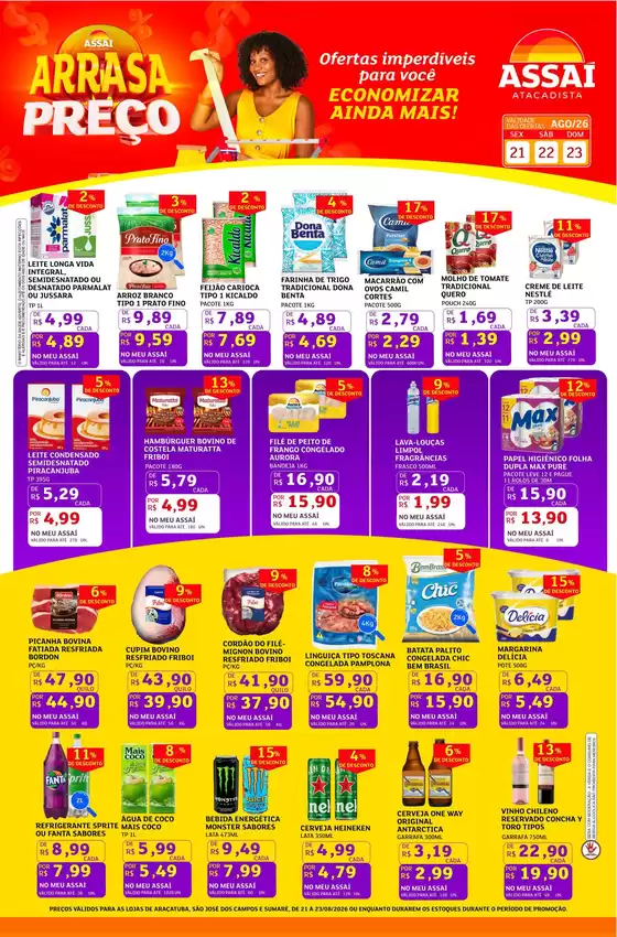 Catálogo Assaí Atacadista | Encarte Assaí Atacadista 49877-971 | 2026-08-21T00:00:00.000Z - 2026-08-23T00:00:00.000Z