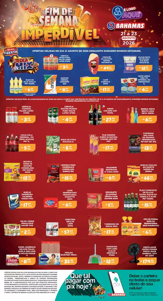 Catálogo Bahamas Supermercados | Fim de semana imperdível | 2026-08-21T00:00:00.000Z - 2026-08-23T00:00:00.000Z
