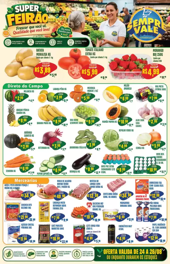 Catálogo Sempre Vale Supermercados | Grandes descontos em produtos selecionados | 2026-08-24T00:00:00.000Z - 2026-08-26T00:00:00.000Z