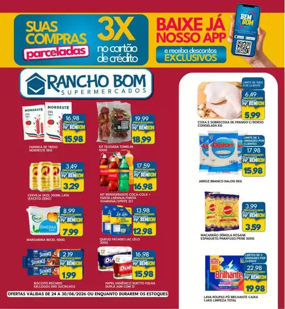 Catálogo Rancho Bom Supermercados | Ofertas para caçadores de pechinchas | 2026-08-24T00:00:00.000Z - 2026-08-30T00:00:00.000Z