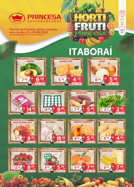 Catálogo Princesa Supermercados | Feirinha Itaborai - 25 e 26/08 | 2026-08-25T00:00:00.000Z - 2026-08-27T00:00:00.000Z