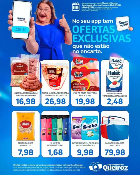 Catálogo Supermercados Queiroz | Grandes descontos em produtos selecionados | 2026-08-20T00:00:00.000Z - 2026-08-26T00:00:00.000Z