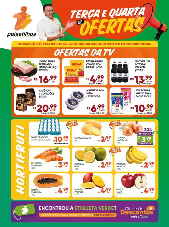 Catálogo Pais e Filhos Supermercados | Encarte Pais e Filhos Supermercados | 2026-08-25T00:00:00.000Z - 2026-08-26T00:00:00.000Z