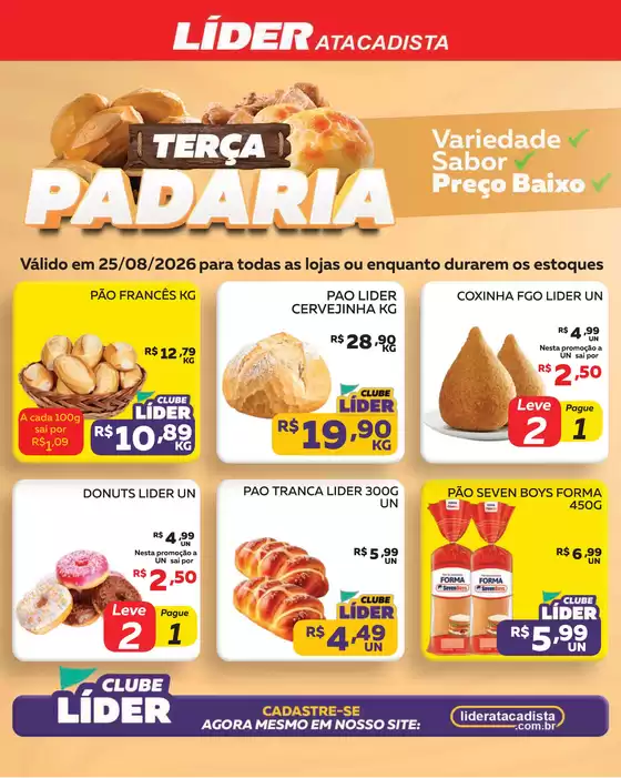 Catálogo Líder Atacadista | Cópia encarte terça da padariaemercercearia | 2026-08-25T00:00:00.000Z - 2026-08-25T00:00:00.000Z
